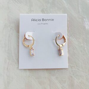 Alicia Bonnie • Twinkling Treasure Gold Pastel Purple Crystal huggie drop earrin